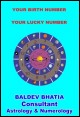 Book title: Your Lucky Number - Your Birth Number. Author: Baldev Bhatia