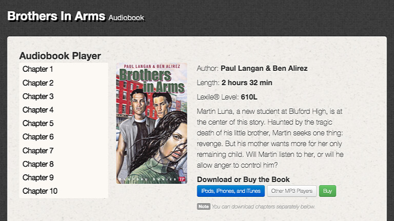 Example page from The Bluford Series of audio Books