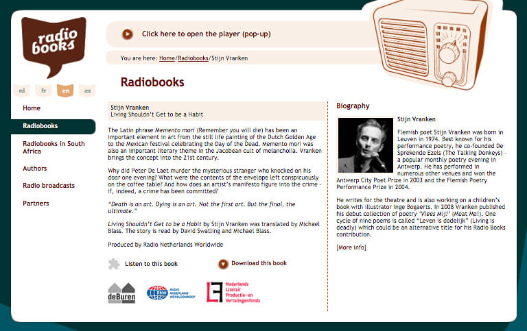 radiobooks homepage screenshot